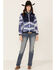 Image #4 - Hooey Women's Solid Print Color Block Zip-Front Tech Jacket, Navy, hi-res