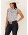 Image #2 - Rough Stock by Panhandle Women's Floral Paisley Print Sleeveless Pearl Snap Western Core Shirt, White, hi-res