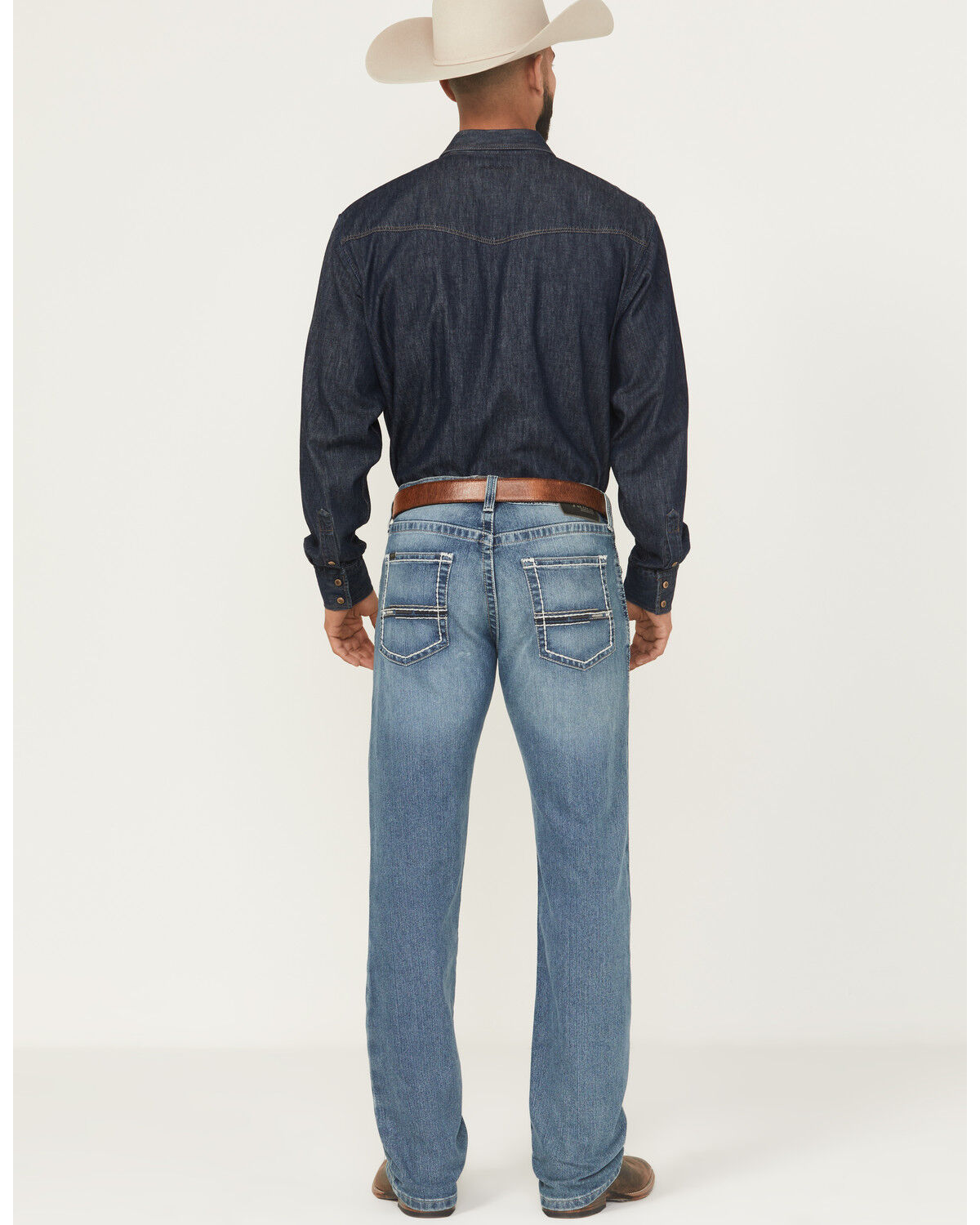 Image #3 - Ariat Men's M5 Clarence Forrest Medium Wash Straight 2X Durable Stretch Denim Jeans - Big, Medium Wash, hi-res