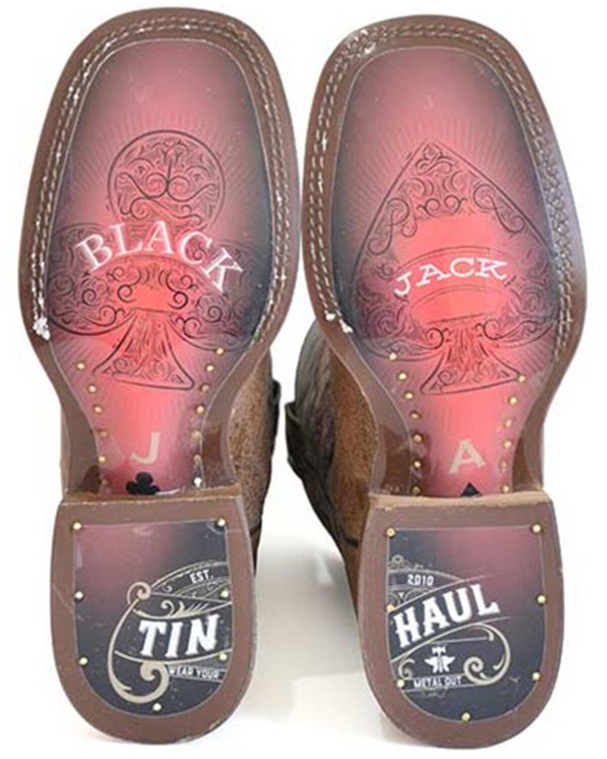 Image #2 - Tin Haul Men's Blackjack Western Boots - Broad Square Toe, Brown, hi-res