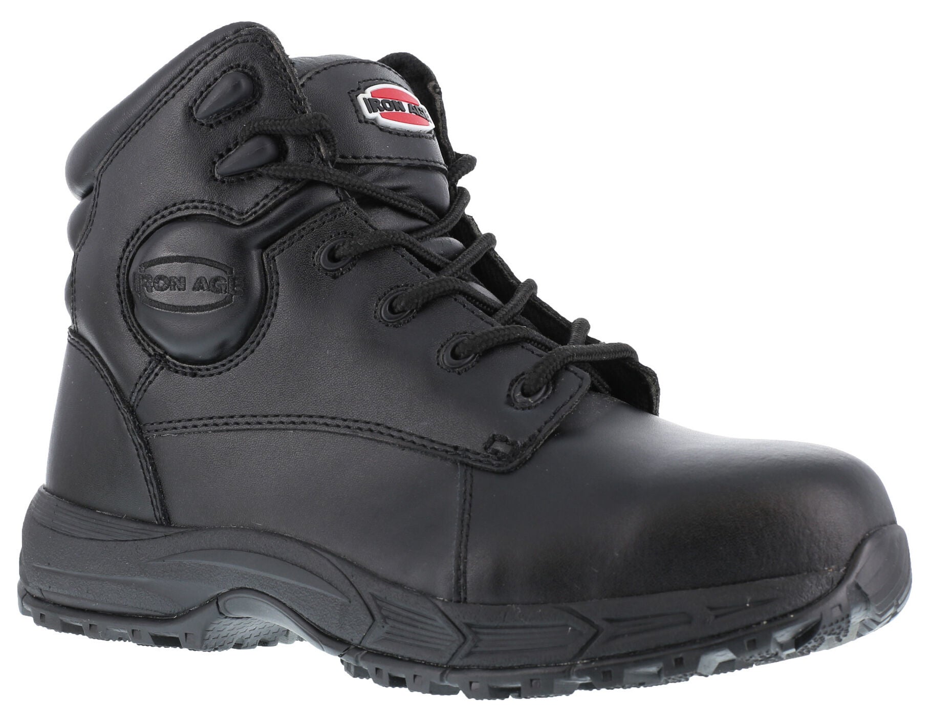 Iron Age Men's Ground Finish Work Boots - Steel Toe, Black, hi-res