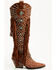 Image #2 - Azalea Wang Women's Bennett Embellished Fringe Tall Fashion Boots - Snip Toe, Brown, hi-res
