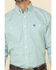 George Strait by Wrangler Men's Teal Small Check Plaid Long Sleeve Western Shirt , Teal, hi-res