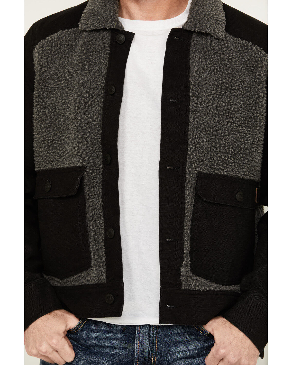Image #3 - Brothers and Sons Men's Warren Blanket Sherpa Jacket, Black, hi-res