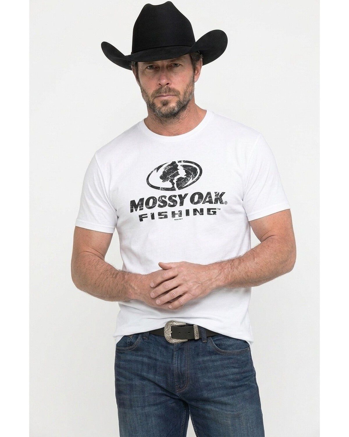 Image #1 - Mossy Oak Men's Logo Short Sleeve Graphic T-Shirt, White, hi-res