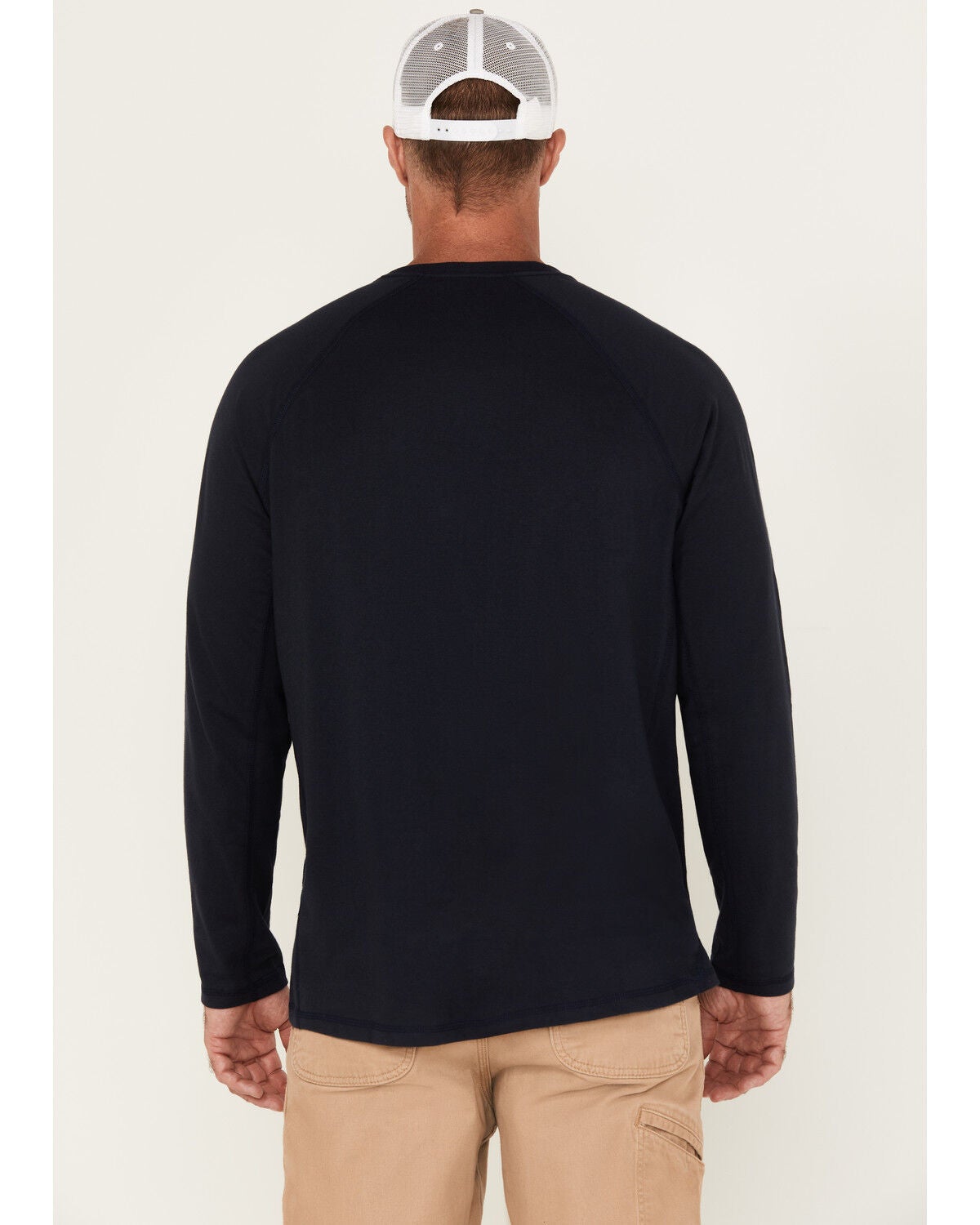 Image #4 - Carhartt Men's Force Relaxed Midweight Long Sleeve Pocket T-Shirt, Navy, hi-res