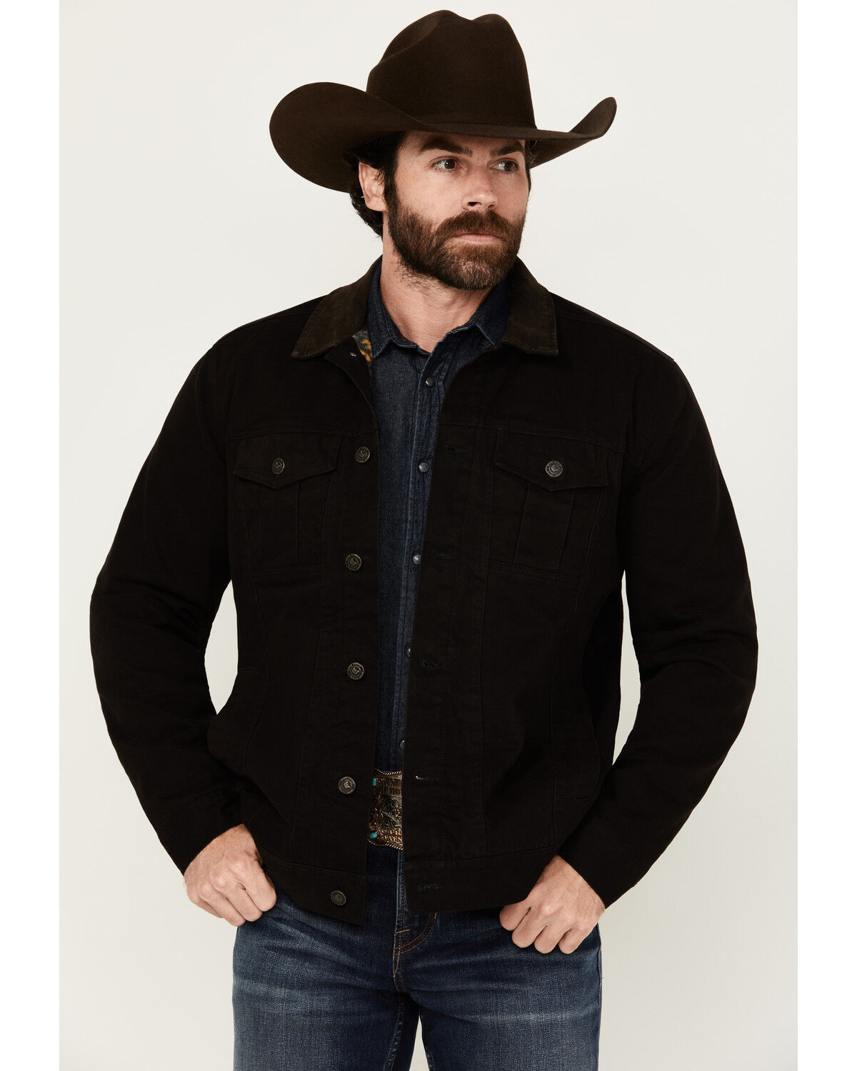 Image #1 - Cody James Men's Ozark Memphis Washed Rancher Jacket - Tall, Black, hi-res