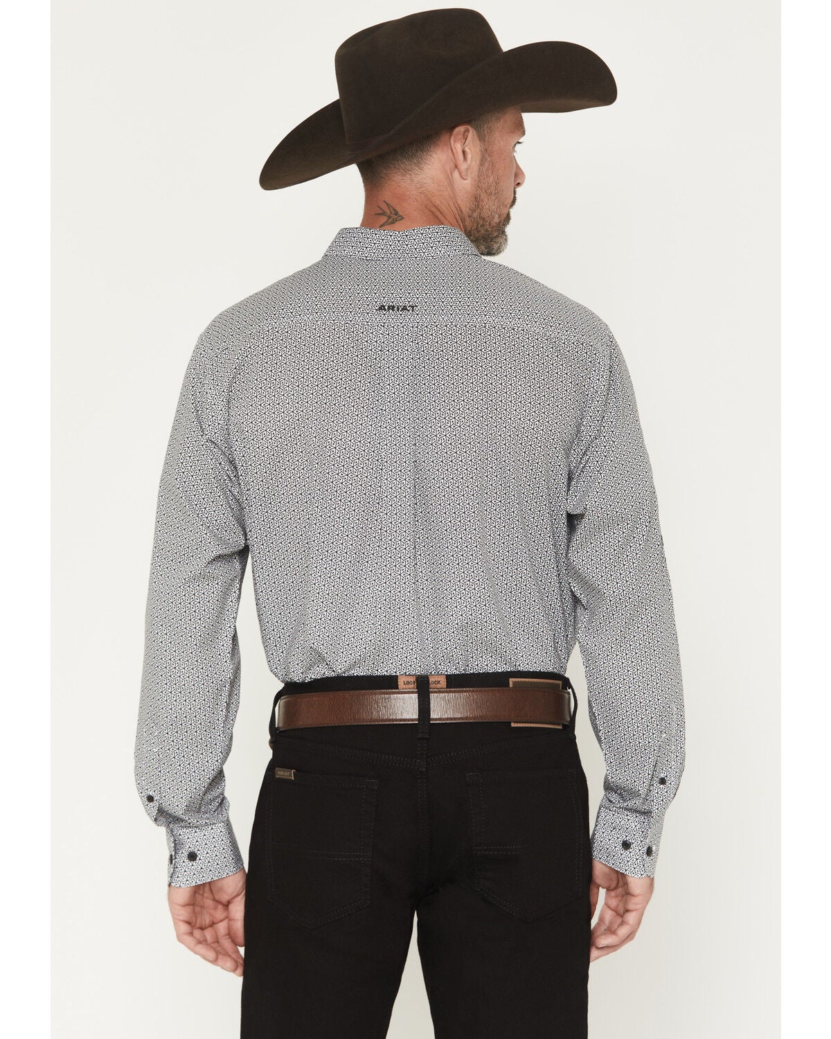Image #4 - Ariat Men's Team Pablo Geo Print Long Sleeve Button-Down Western Shirt, Black, hi-res