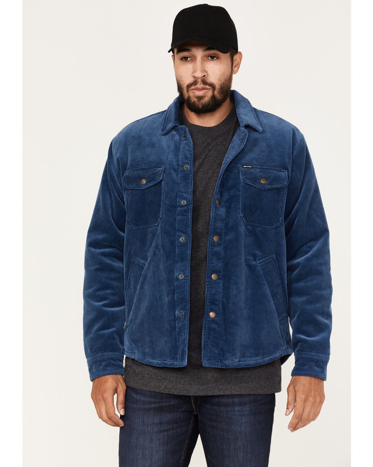 Brixton Men's Durham Sherpa Lined Jacket, Blue, hi-res