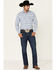 Image #2 - Wrangler Retro Men's Small Plaid Long Sleeve Western Shirt, Blue, hi-res