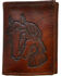 Image #1 - Western Express Men's Brown Horse Tooled Tri-Fold Wallet, Brown, hi-res