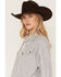 Image #2 - Ariat Women's Charleston Striped Long Sleeve Snap Western Shirt, White, hi-res
