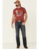 Image #2 - Lazy J Ranch Men's Red Logo Sunrise Graphic T-Shirt, Red, hi-res