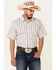 Wrangler Men's Grey Plaid Short Sleeve Button-Down Western Shirt , Grey, hi-res