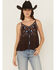 Image #1 - Shyanne Women's Embroidered Cami, Dark Brown, hi-res