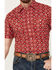 Image #3 - Rodeo Clothing Men's Southwestern Print Short Sleeve Pearl Snap Stretch Western Shirt, Red, hi-res