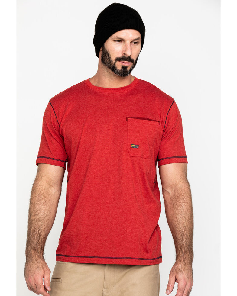Ariat Men's Red Rebar Workman Technician Graphic Work T-Shirt , Red, hi-res