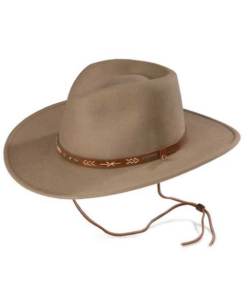 Image #1 - Stetson Men's Santa Fe Crushable Felt Hat, Mushroom, hi-res