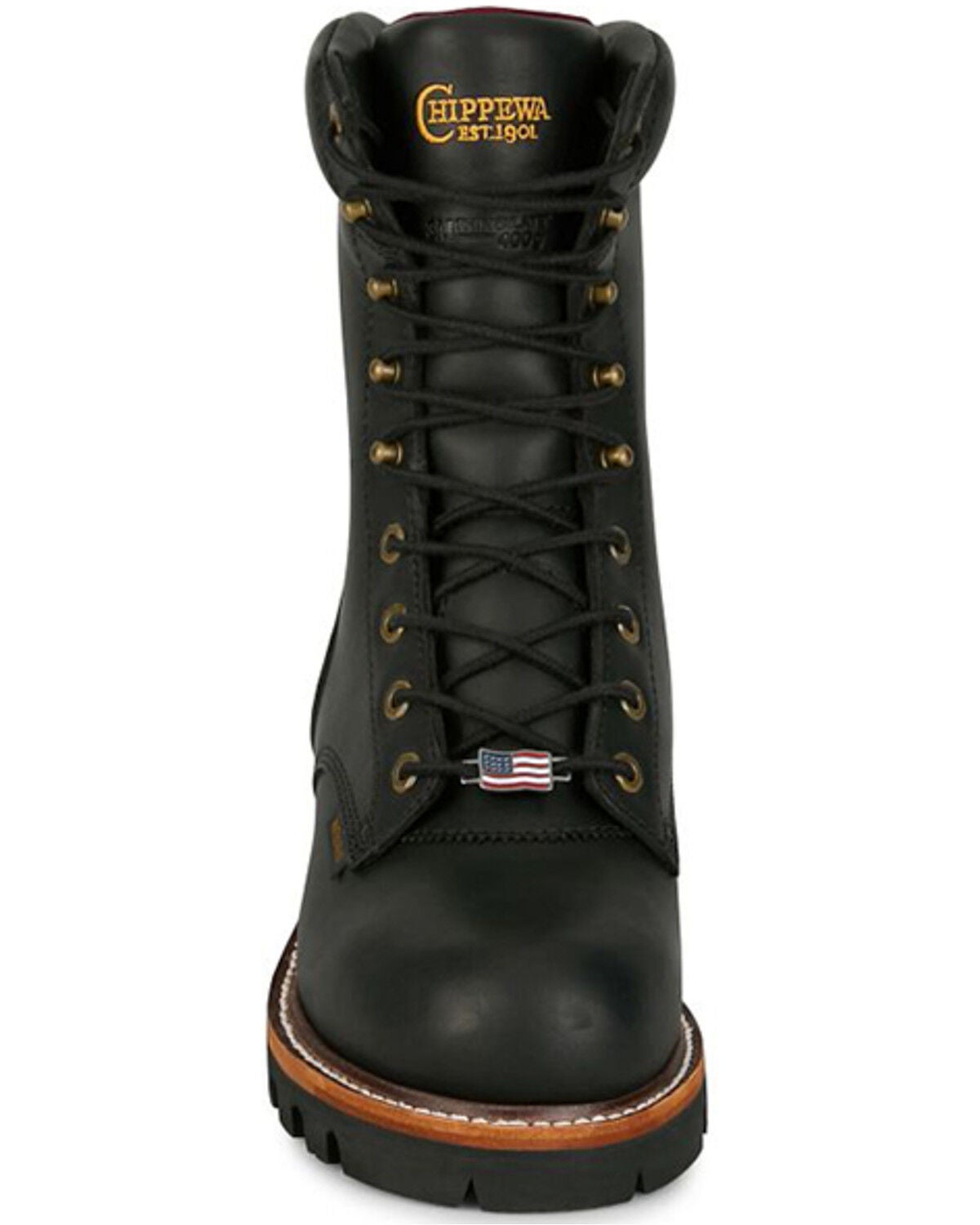 Image #4 - Chippewa Men's 9" Super Logger Waterproof Insulated Work Boots - Steel Toe, Black, hi-res