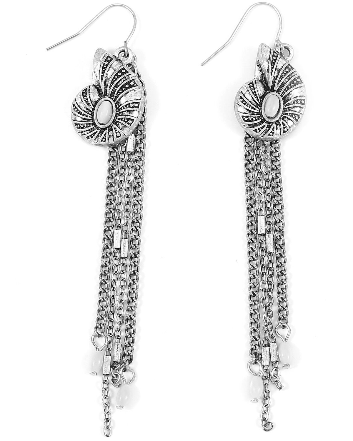 Image #1 - Cowgirl Confetti Women's Kiss The Girl Fringe Earrings, Silver, hi-res