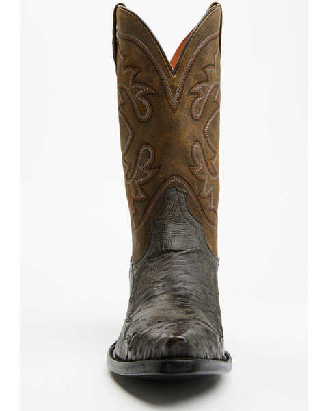 Image #4 - Dan Post Men's 12" Exotic Ostrich Western Boots - Snip Toe , Grey, hi-res