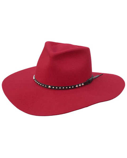 Silverado Women's Oakley Crushable Felt Western Fashion Hat , Red, hi-res