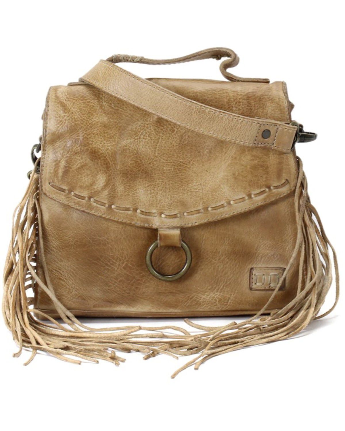 Image #1 - Bed Stu Women's Hidden Fringe Crossbody Bag, Tan, hi-res