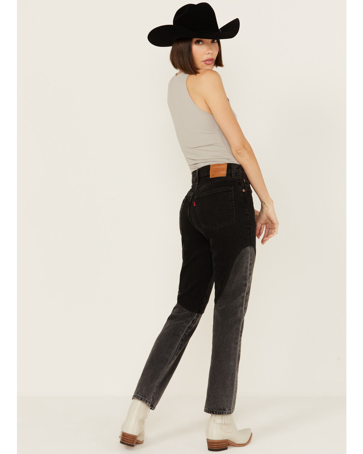 Image #3 - Levi's Premium Women's 501® Original Off To The Ranch High Rise Chap Jeans, Black, hi-res