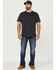 Image #1 - Brothers and Sons Men's Wilderness Distressed Stretch Regular Straight Jeans, Dark Medium Wash, hi-res