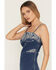 Image #2 - Blue B Women's Boot Barn Exclusive Sleeveless Western Embroidered Denim Mini Dress, Dark Wash, hi-res