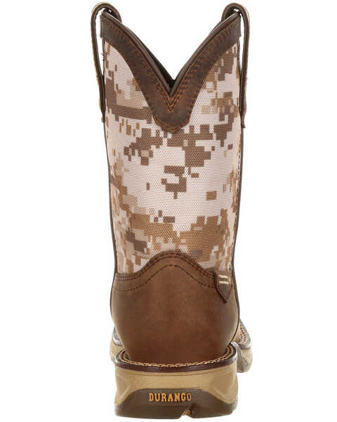 Image #4 - Durango Boys' Rebel Desert Camo Western Boots - Square Toe, Brown, hi-res