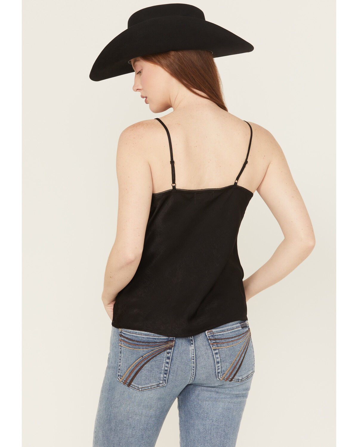 Image #4 - Originality Women's Solid Sleeveless Satin Cami, Black, hi-res