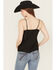 Image #4 - Originality Women's Solid Sleeveless Satin Cami, Black, hi-res