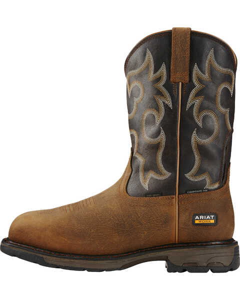 Image #2 - Ariat Men's WorkHog® H2O 400g Cowboy Work Boots - Composite Toe  , Brown, hi-res