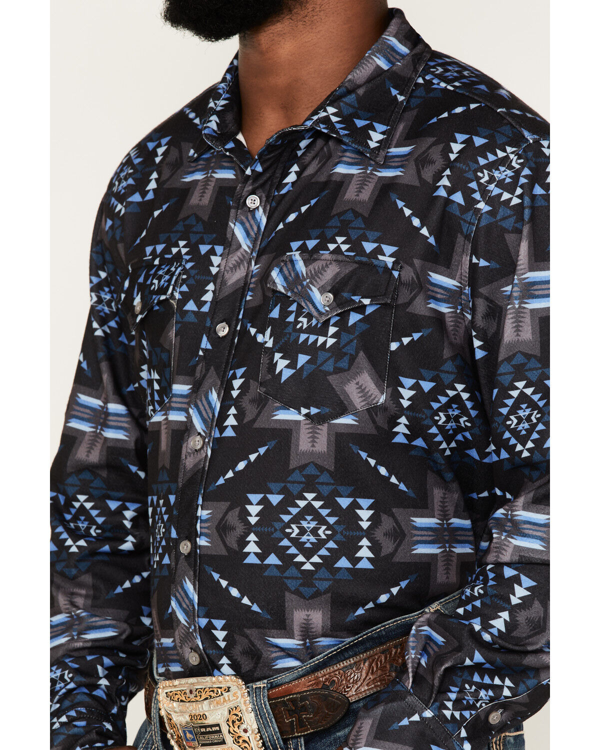 Image #3 - Rock & Roll Denim Men's Southwestern Knit Long Sleeve Button Down Shirt, , hi-res