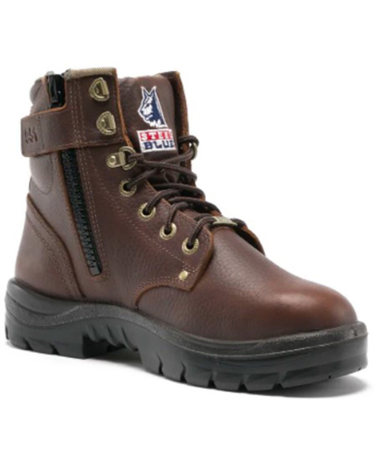Steel Blue Men's Argyle 6" Zip & Lace-Up Work Boots - Soft Toe, Brown, hi-res