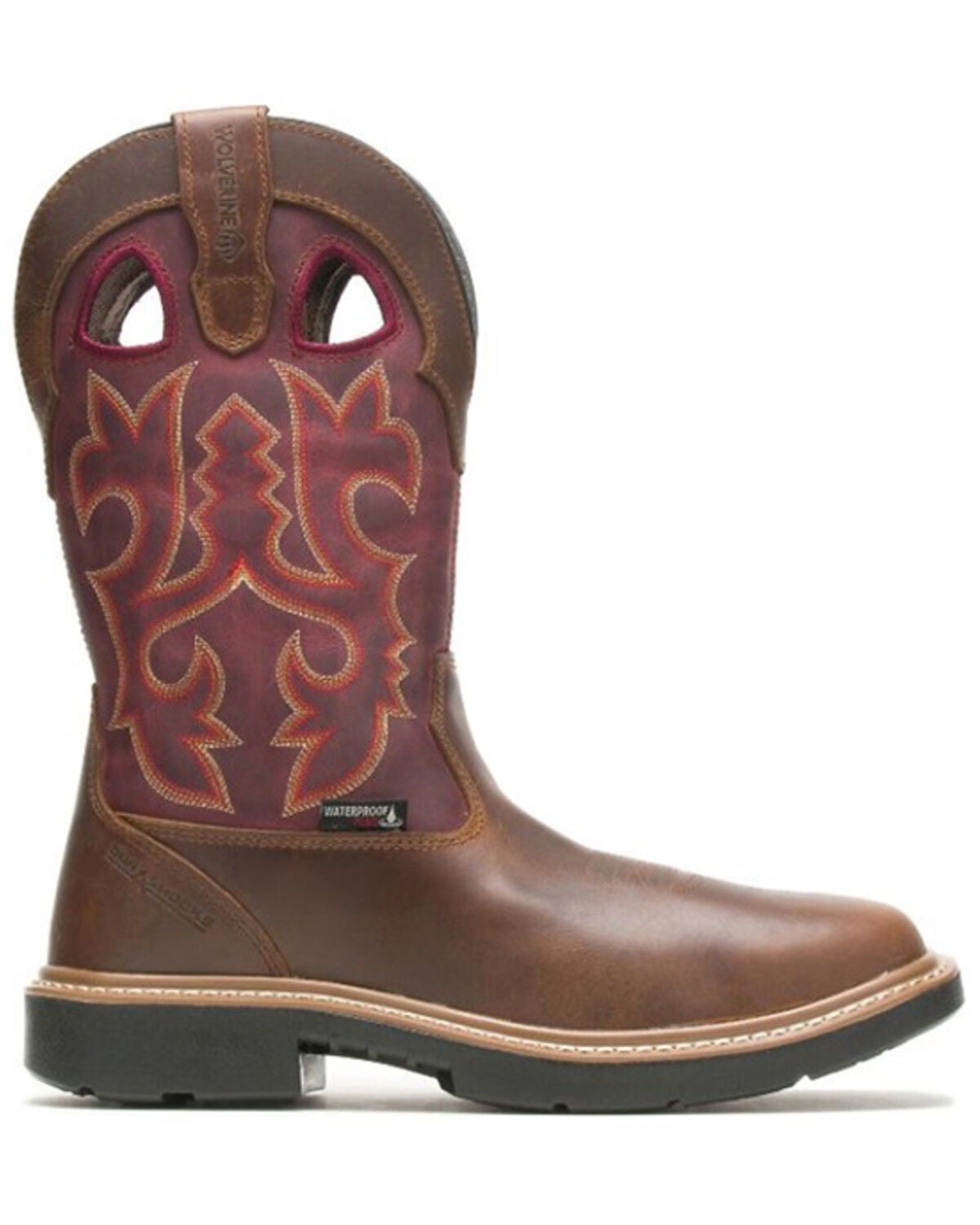 Image #1 - Wolverine Men's Rancher Durashock Wellington Pull-On Safety Work Boots - Composite Toe, Red, hi-res
