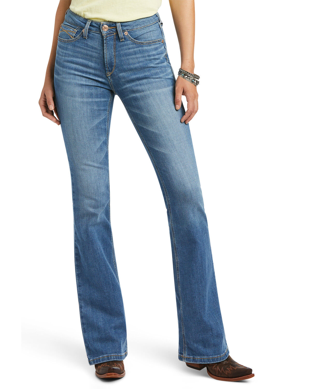 Image #2 - Ariat Women's Daniela High Rise Bootcut Jeans, Blue, hi-res