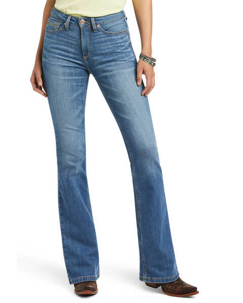 Image #2 - Ariat Women's R.E.A.L. Daniela High Rise Bootcut Jeans, Blue, hi-res