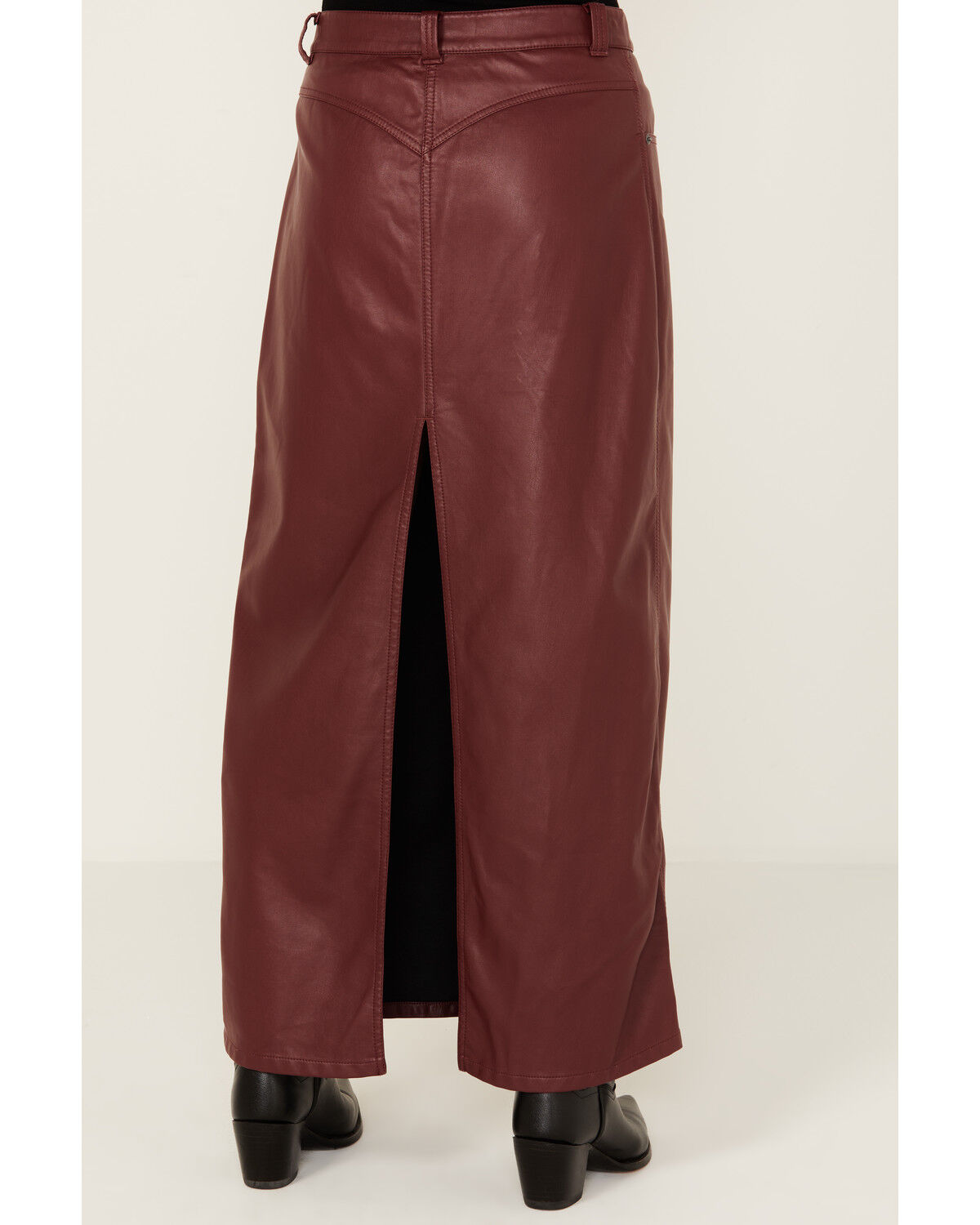 Image #4 - Free People Women's City Slicker Faux Leather Maxi Skirt, Red, hi-res