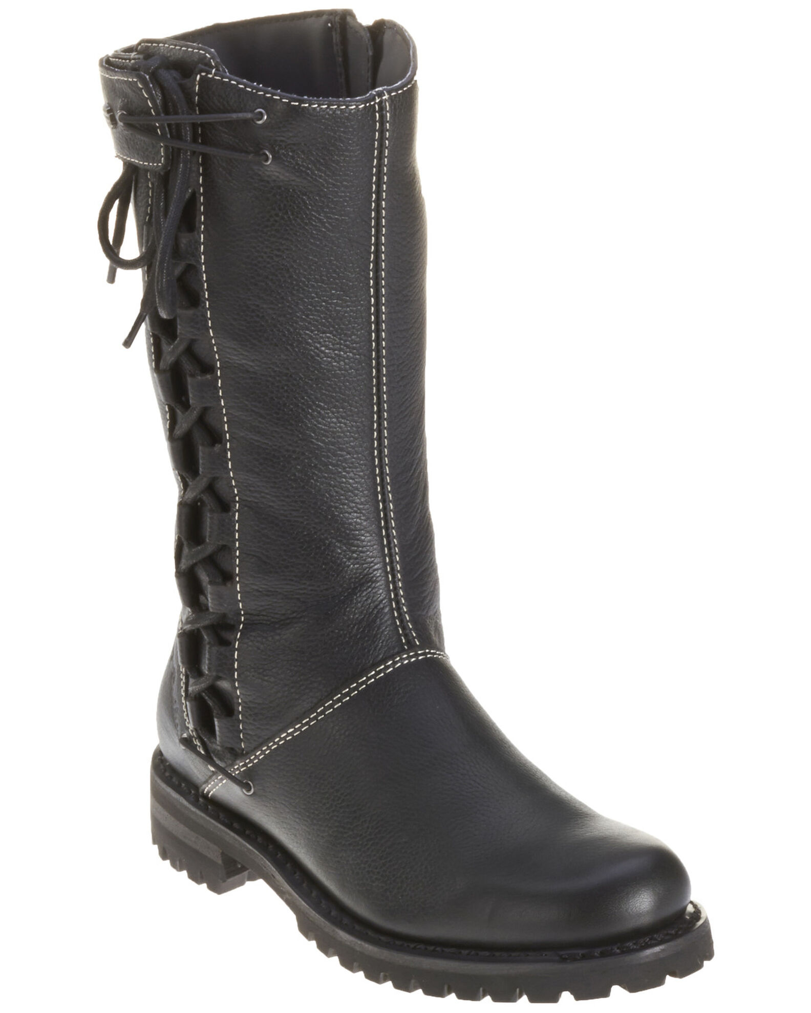 Image #1 - Harley Davidson Women's Melia Moto Boots - Round Toe, Black, hi-res