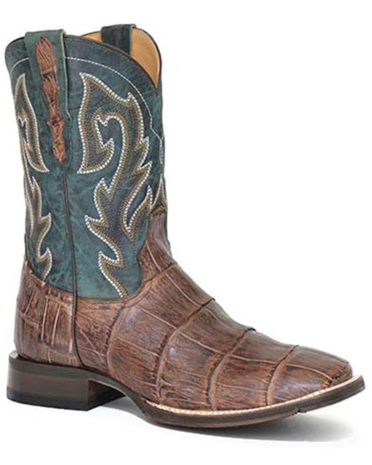 Image #1 - Stetson Men's Exotic Alligator Western Boots - Broad Square Toe, Brown, hi-res