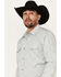 Image #2 - Gibson Trading Co Men's Pavement Medallion Print Long Sleeve Pearl Snap Western Shirt, Light Blue, hi-res