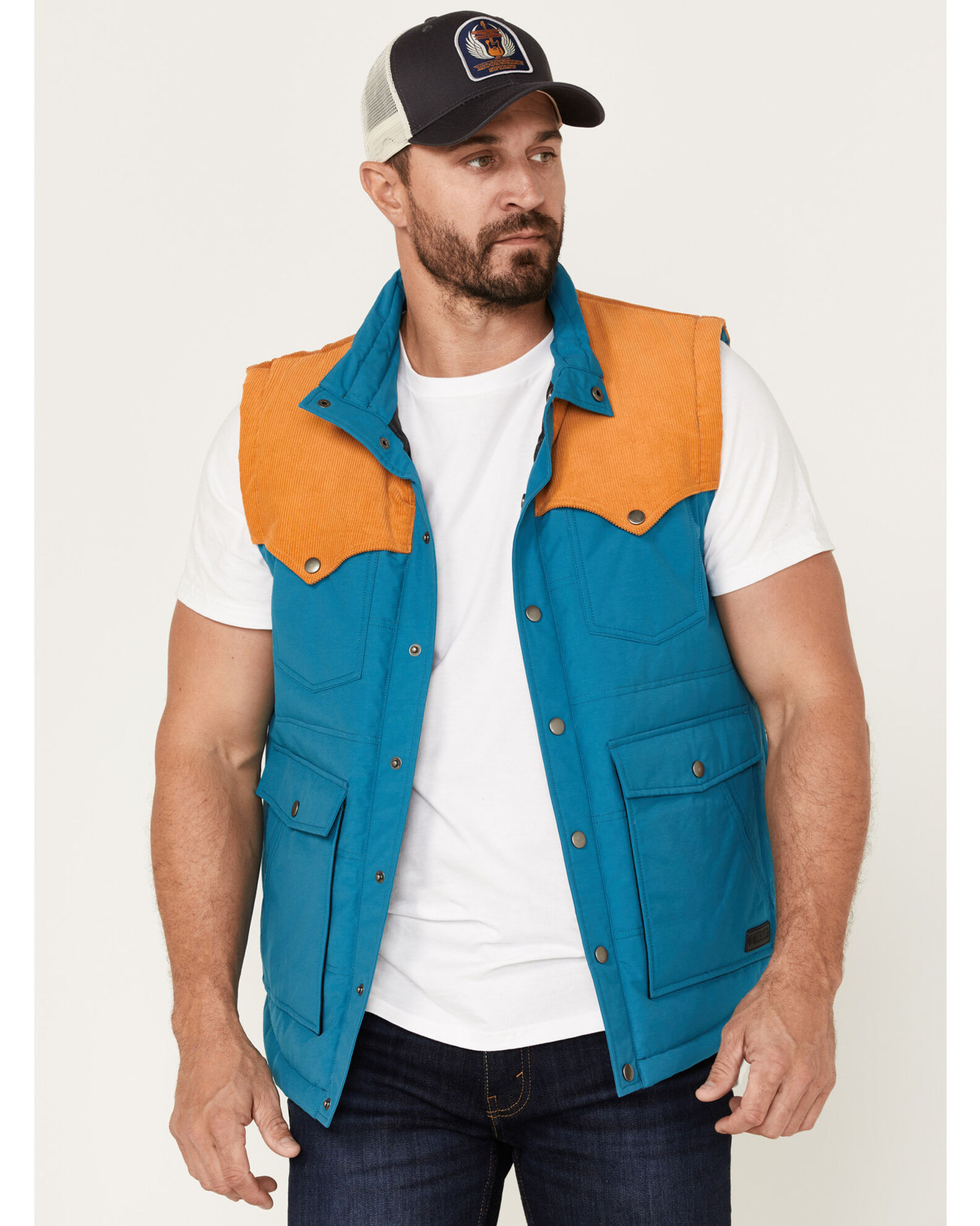 Product Name Rock Roll Denim Men s Vintage 46 Color Block Vest