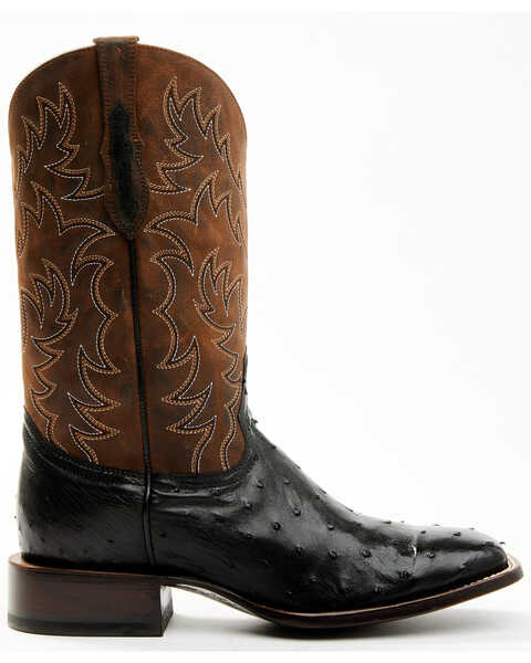 Image #2 - Cody James Men's Saddle Black Full-Quill Ostrich Exotic Western Boots - Broad Square Toe , Black, hi-res