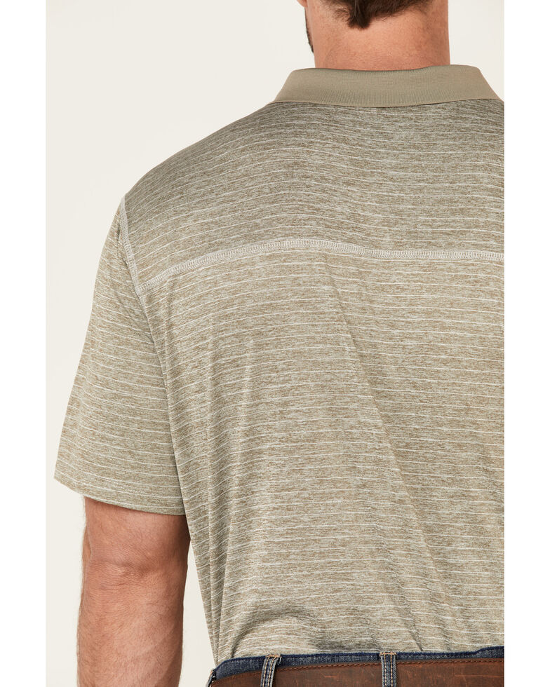 Cody James Core Men's Grey Bogey Stripe Short Sleeve Polo Shirt , Heather Grey, hi-res