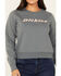 Image #3 - Dickies Women's Heavyweight Wordmark Crew Neck Fleece Sweatshirt, Dark Grey, hi-res