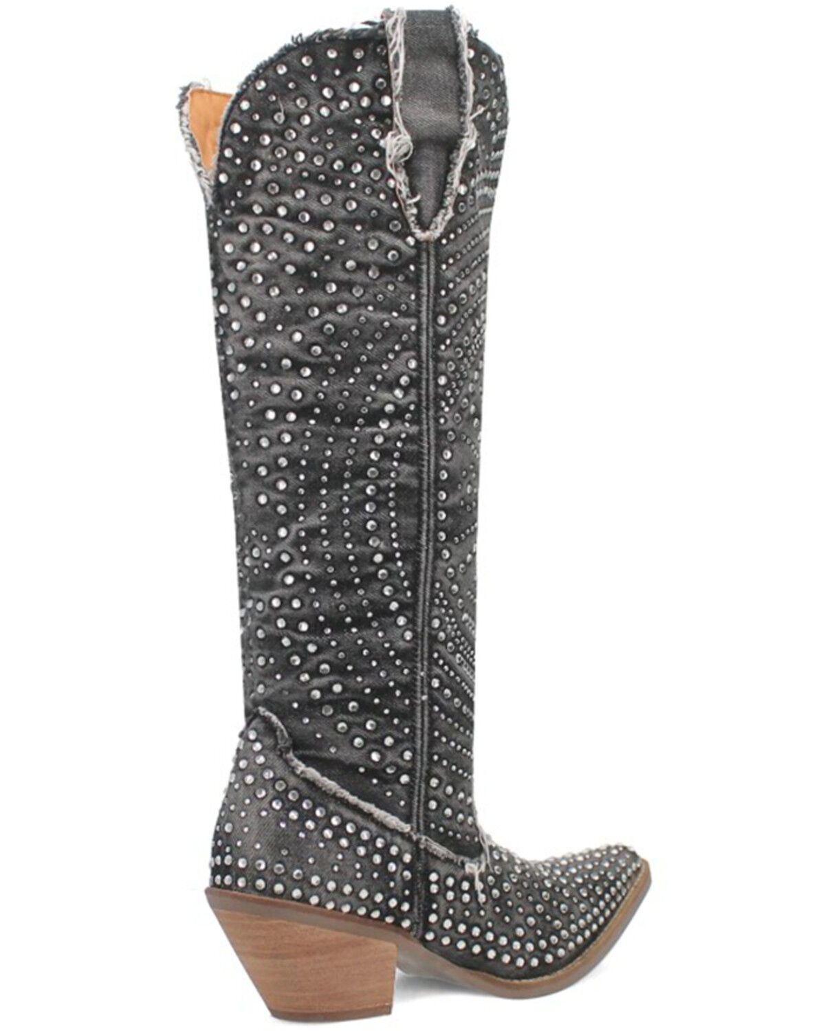 Image #5 - Dingo Women's Honkytonk Studded Tall Western Boots - Snip Toe, Black, hi-res