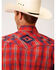 Roper Men's Red Plaid Southwestern Embroidered Long Sleeve Western Shirt , Red, hi-res