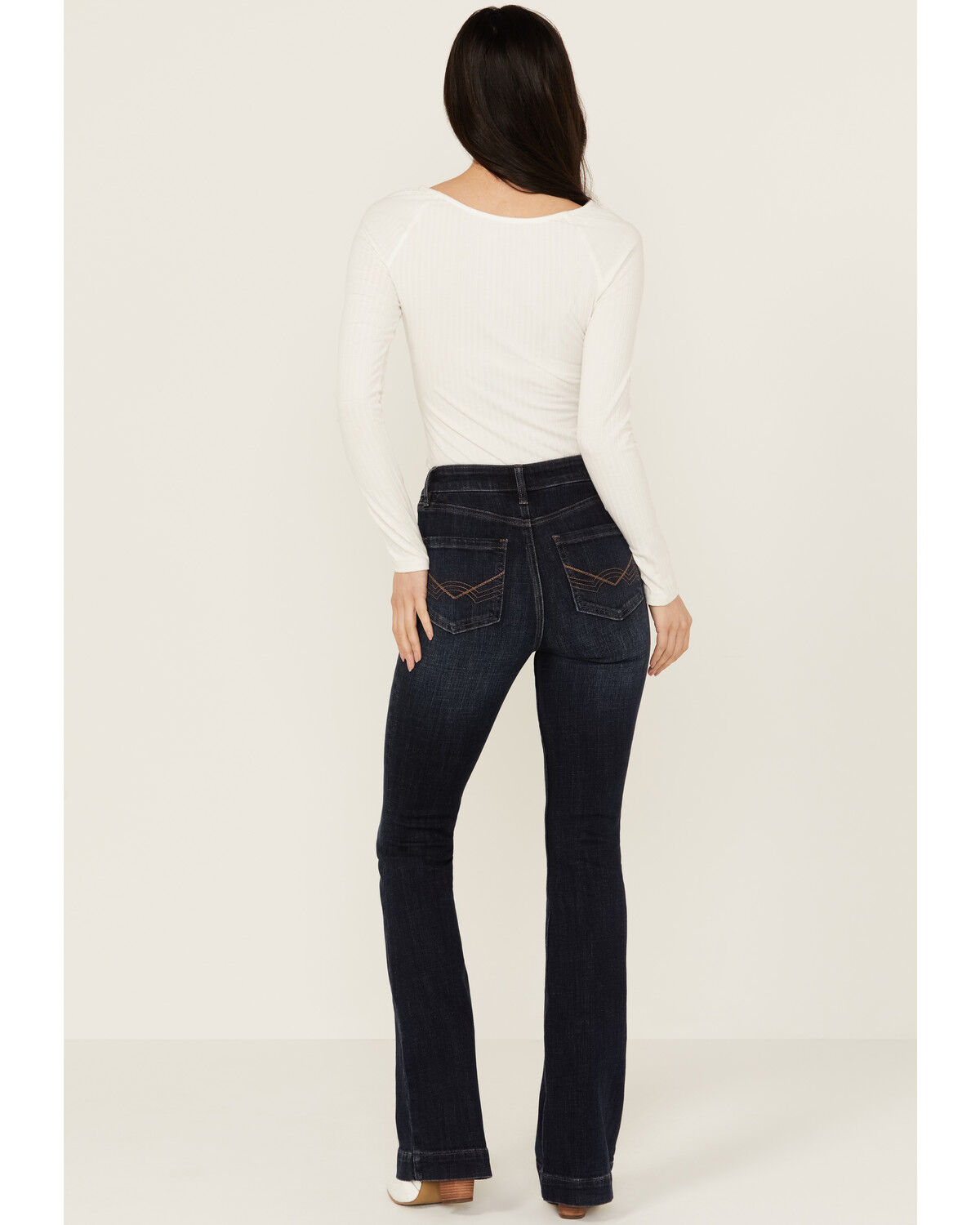 Image #3 - Idyllwind Women's Legend High Rise Seamed Bootcut Comfort Stretch Denim Jeans, Dark Wash, hi-res
